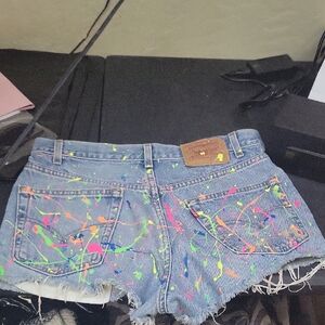 Levi's Neon Splatter Jean Shorts